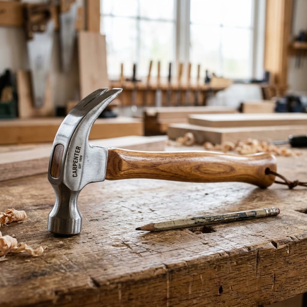 Professional Claw Hammer 🛠️ Heavy Duty Steel with Ergonomic Wooden Handle for DIY & Carpentry 💪 - View 1